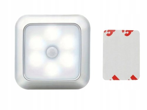 Verk 27412 LED svetlo so senzorom pohybu 6 LED, studená biela, strieborná
