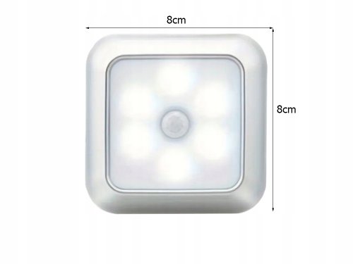 Verk 27412 LED svetlo so senzorom pohybu 6 LED, studená biela, strieborná