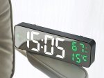 Verk 27369 Multifunkční zrcadlové hodiny s budíkem a teploměrem zelené