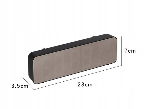 Verk 27369 Multifunkčné zrkadlové hodiny s budíkom a teplomerom zelené