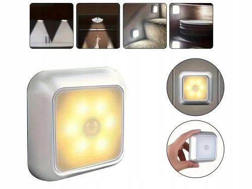Verk 27413 LED Osvětlení s pohybovým senzorem 6 LED, teplá bílá, stříbrné