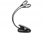 Verk 27414 Dvojitá LED lampa s klipem, 4 LED, černá