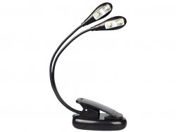 Verk 27414 Dvojitá LED lampa s klipem, 4 LED, černá