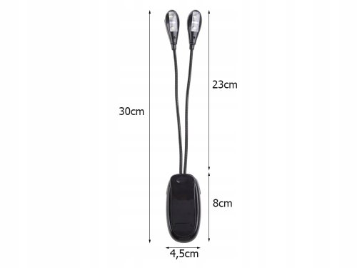 Verk 27414 Dvojitá LED lampa s klipem, 4 LED, černá