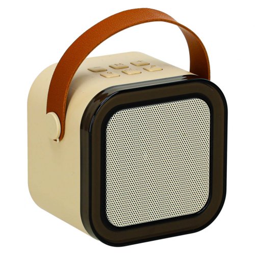 KIK KX3379 Karaoke Bluetooth reproduktor 6 W, bezdrôtový mikrofón, béžový
