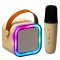 KIK KX3379 Karaoke Bluetooth reproduktor 6 W, bezdrôtový mikrofón, béžový