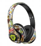 KIK KX3380 Bezdrôtové slúchadlá graffiti, Bluetooth 5.1 čierne