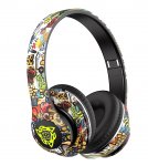 KIK KX3380 Bezdrôtové slúchadlá graffiti, Bluetooth 5.1 čierne