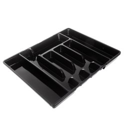 Ruhhy 24748 Plastový nastavitelný organizér do kuchyňské zásuvky, černá