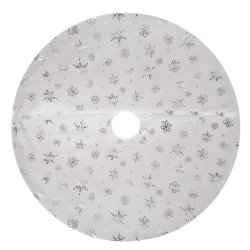 Ruhhy 22224 Deka pod vianočný stromček 120 cm, bielostrieborná