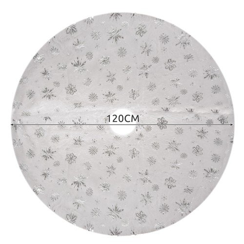 Ruhhy 22224 Deka pod vianočný stromček 120 cm, bielostrieborná