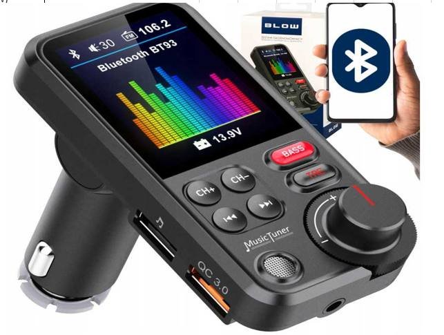 Verk 10139 Transmitter FM, Bluetooth BT93, 5.0, QC3.0 