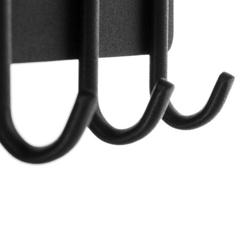 Ruhhy 24603 Nástenná magnetická polička s háčikmi 24,5 x 8,5 x 5 cm, čierna