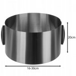 Ruhhy 24619 Nastavitelná forma na dort kulatá, nerez, 16 - 30 cm, výška 20 cm