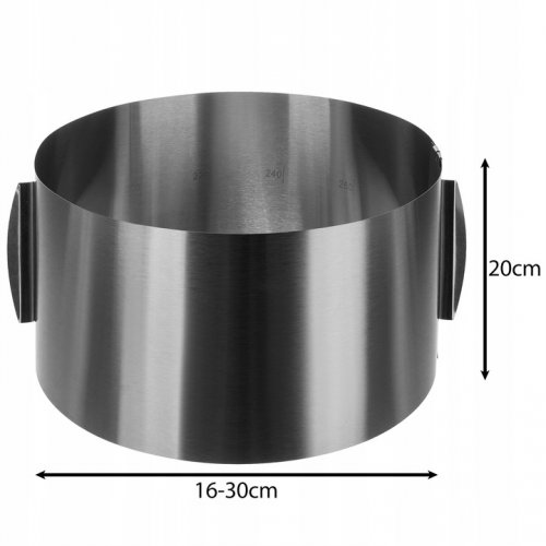 Ruhhy 24619 Nastavitelná forma na dort kulatá, nerez, 16 - 30 cm, výška 20 cm