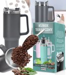 Gordon G870 Termohrnček s uchom a slamkou, nerez, 1200 ml, tmavo šedá