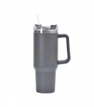 Gordon G870 Termohrnček s uchom a slamkou, nerez, 1200 ml, tmavo šedá