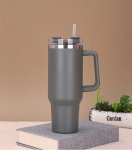 Gordon G870 Termohrnček s uchom a slamkou, nerez, 1200 ml, tmavo šedá