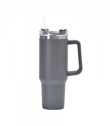 Gordon G870 Termohrnček s uchom a slamkou, nerez, 1200 ml, tmavo šedá