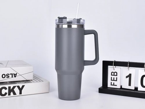 Gordon G870 Termohrnček s uchom a slamkou, nerez, 1200 ml, tmavo šedá