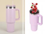 Gordon G870 Termohrnček s uchom a slamkou, nerez, 1200 ml, ružová