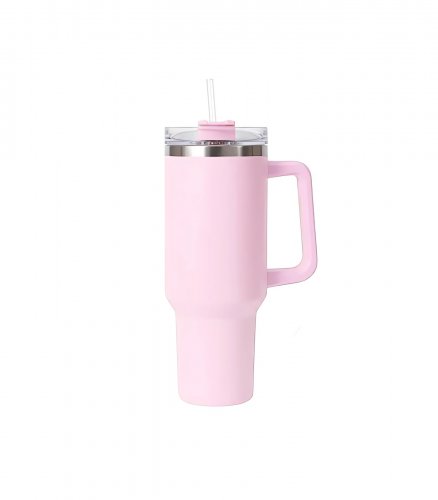 Gordon G870 Termohrnček s uchom a slamkou, nerez, 1200 ml, ružová