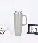 Gordon G870 Termohrnček s uchom a slamkou, nerez, 1200 ml, svetlo šedá