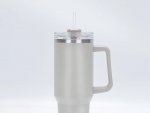 Gordon G870 Termohrnček s uchom a slamkou, nerez, 1200 ml, svetlo šedá
