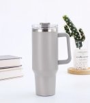 Gordon G870 Termohrnček s uchom a slamkou, nerez, 1200 ml, svetlo šedá