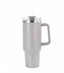 Gordon G870 Termohrnček s uchom a slamkou, nerez, 1200 ml, svetlo šedá
