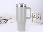 Gordon G870 Termohrnček s uchom a slamkou, nerez, 1200 ml, svetlo šedá