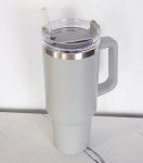 Gordon G870 Termohrnček s uchom a slamkou, nerez, 1200 ml, svetlo šedá