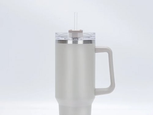 Gordon G870 Termohrnček s uchom a slamkou, nerez, 1200 ml, svetlo šedá