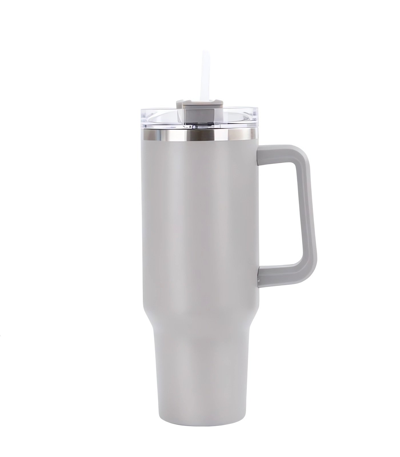 Gordon G870 Termohrnček s uchom a slamkou, nerez, 1200 ml, svetlo šedá