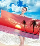 Gordon H96 Plážová osuška rýchloschnúca z mikrovlákna, západ slnka, 100 x 180 cm