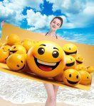 Gordon H89 Plážová osuška rychleschnoucí z mikrovlákna, Emoji, 100 x 180 cm 