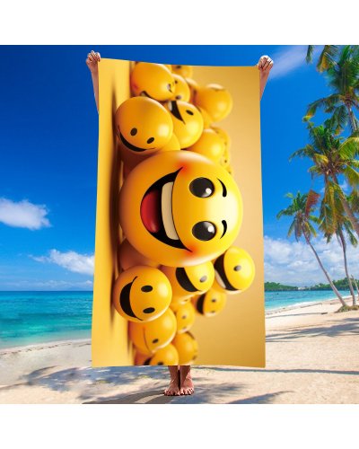 Gordon H89 Plážová osuška rýchloschnúca z mikrovlákna, Emoji, 100 x 180 cm