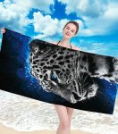Gordon H87 Plážová osuška rychleschnoucí z mikrovlákna, leopard, 100 x 180 cm 