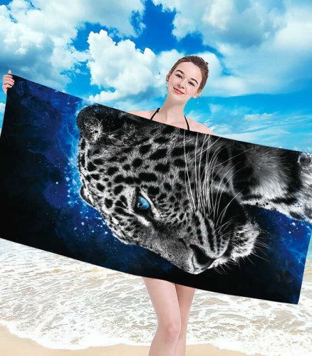 Gordon H87 Plážová osuška rychleschnoucí z mikrovlákna, leopard, 100 x 180 cm 