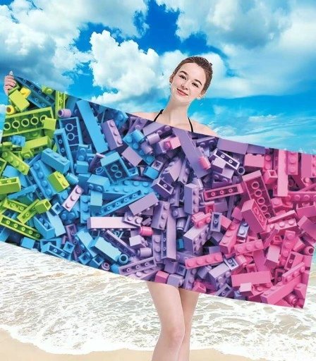Gordon H8 Plážová osuška rychleschnoucí z mikrovlákna, kostky, 100 x 180 cm 