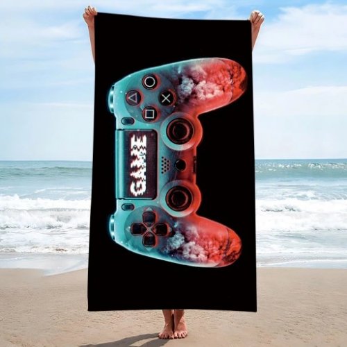 Gordon H4 Plážová osuška rýchloschnúca z mikrovlákna, gamepad, 100 x 180 cm