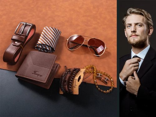 Gordon G917 Elegantná darčeková sada pre mužov, hnedá, 7 ks