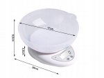Verk 17123 Digitální kuchyňská váha s miskou 5kg/1g, stříbrná