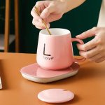 Apt da27b elektrický pohár ohrievača 16 w + šálka, ružová