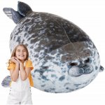 Kruzzel 24644 Plyšový polštář tuleň, 50 cm, šedá
