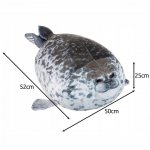 Kruzzel 24644 Plyšový polštář tuleň, 50 cm, šedá