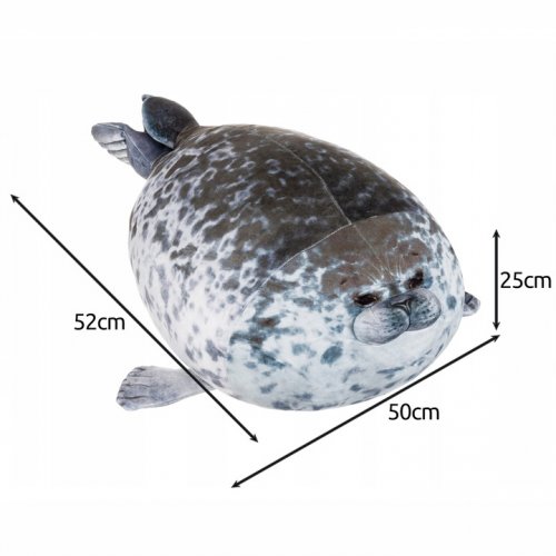Kruzzel 24644 Plyšový polštář tuleň, 50 cm, šedá