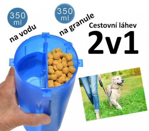 GFT Cestovné fľašu na vodu a krmivo červená 700ml