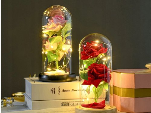Verk 26106 LED růže ve skleněné váze