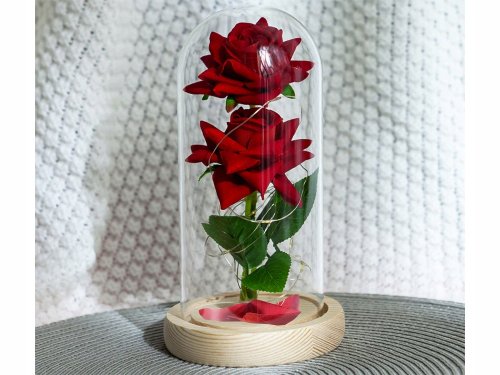 Verk 26106 LED růže ve skleněné váze